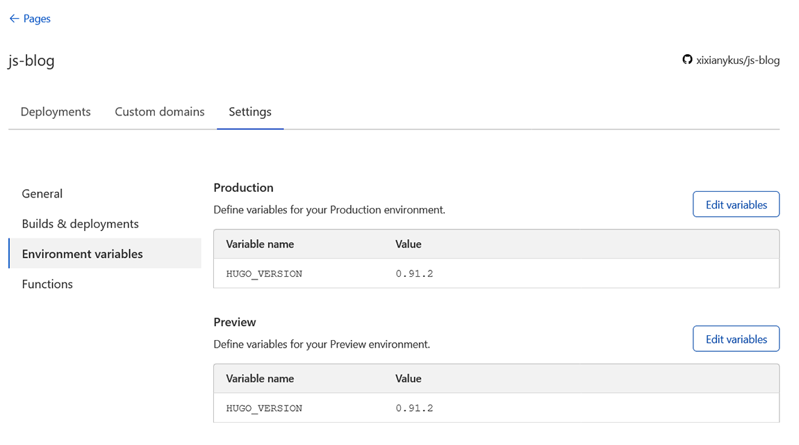 Cloudflare pages interface